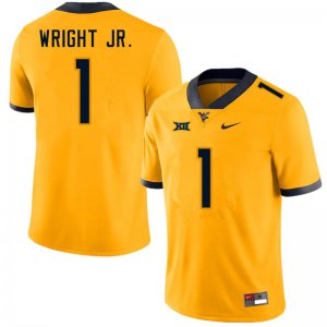 Men's West Virginia Mountaineers NCAA #1 Winston Wright Jr. Gold Authentic Nike Stitched College Football Jersey OU15F38TR